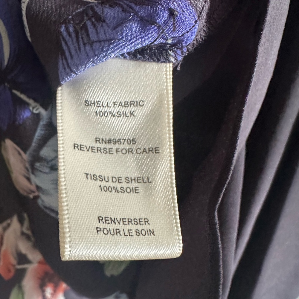 Rebecca Taylor Black Multicolor Floral Sequin Silk Tank Top size 6 EUC - Picture 8 of 8